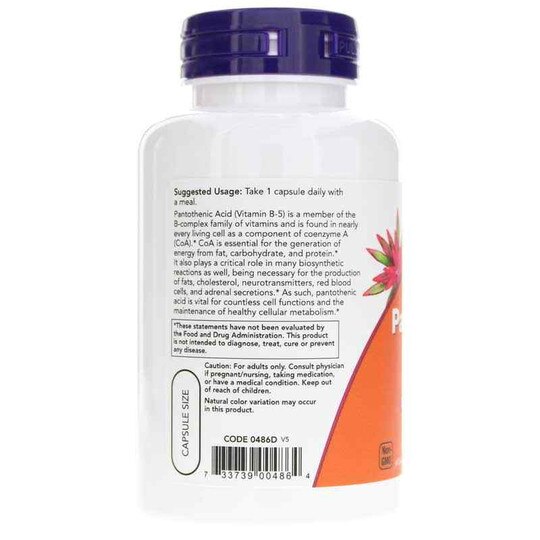 Pantothenic Acid 500 Mg, NOW